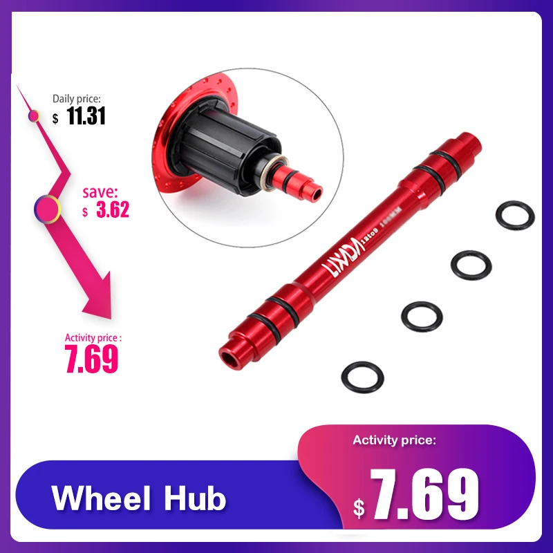 

Lixada Wheel Hub 12mm to 9mm QR Adapter MTB Bike Thru Axle Hub Quick Release 100/135/142/148mm Bicycle Front Wheel Hub Adapter