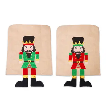 

2pcs/set Christmas Decoration Walnut Soldier Chair Back Cover for Dining Room Hotel Banquet Home Party Supplies
