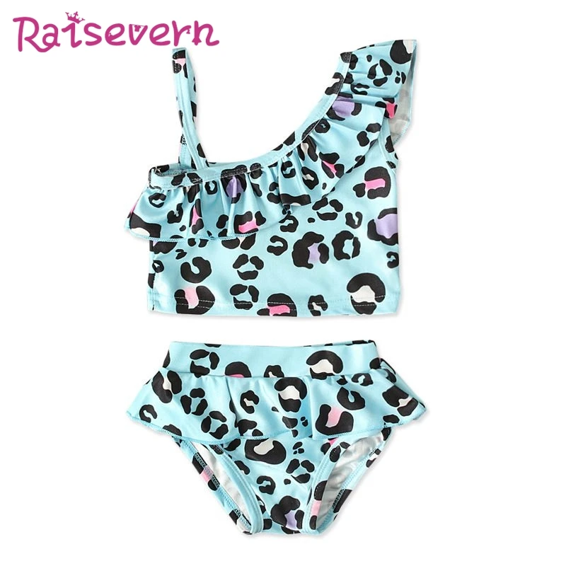 

Leopard Print Baby Girls Swimsuit Kids 2Pcs Sets Ruffle Children Pineapple Printed Summer Swimwears Bikini Outfits Beachwear