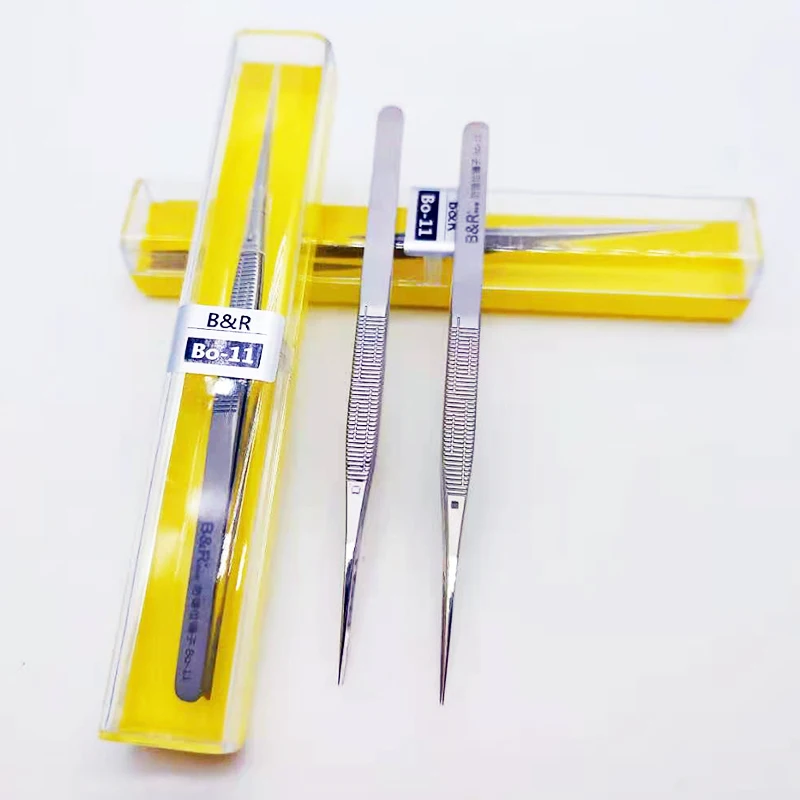 

BO-11 Precise Anti-Dislocation Tweezers Lengthened Clasp For IPhone Mainboard Fingerprint Repair Fly Line BGA Weld Tweezer tools