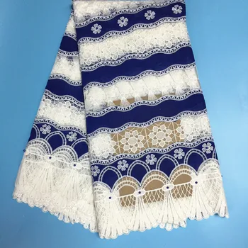 

Best selling new arrival african lace fabrics high quality Double color cord lace guipure lace fabric for party dress PL14821