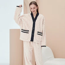 

Couple Winter Warm Pajamas Set Fashion Casual Korean Minimalist Style Young Man and Woman Thick Pijama Sets Trendy Sleepwear