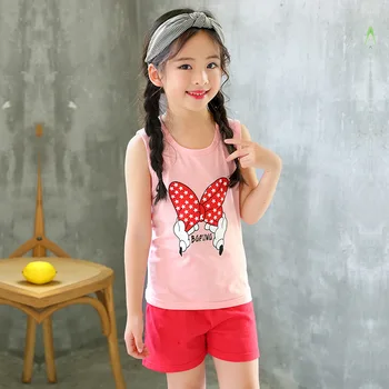 

Children's Cotton summer Fashion baby boys and girls clothes kids Baby Set sleeveless girls boys Baby Clothes set