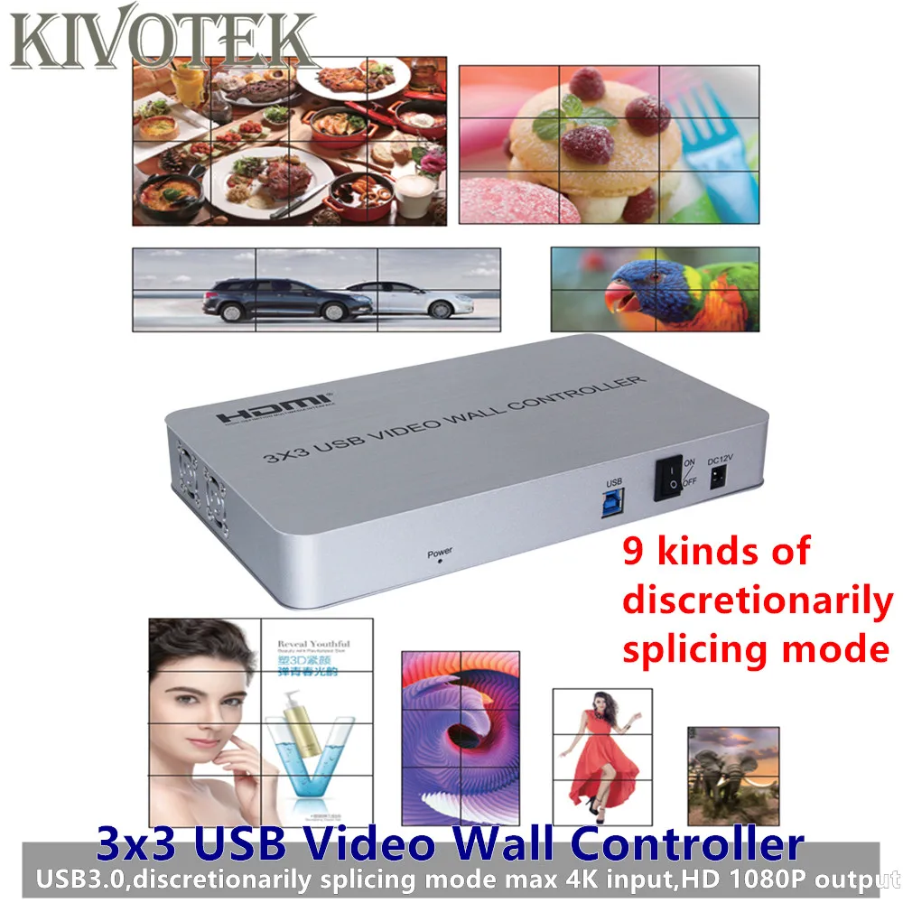 Настенный видеоконтроллер 3x3 USB HDMI 4K HD LCD ТВ видео настенный адаптер процессора 1x9