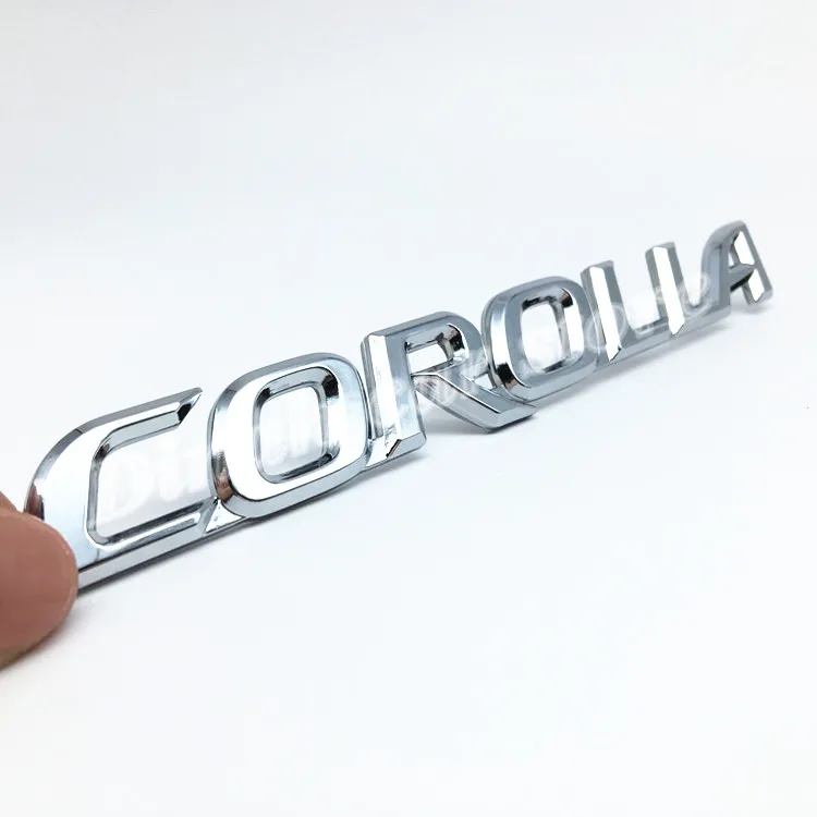 

COROLLA PVC ABS Plastic Chrome Auto Car Rear Trunk Number / Letter Logo Badge Emblem Sticker Decals Car Styling Auto Accessories