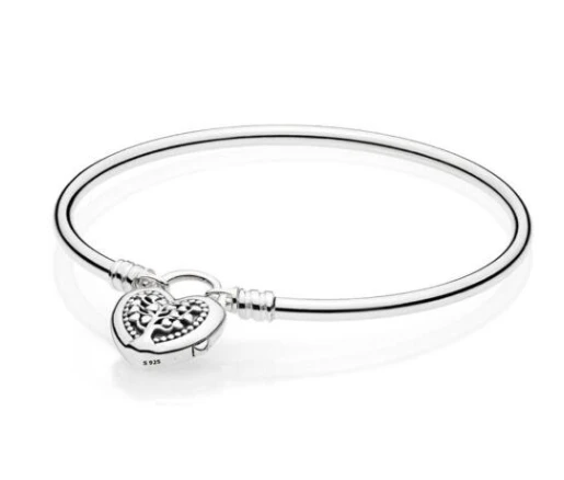 925 пробы серебряный браслет Moments Tree Of Life Love Сердце навесной замок браслет подходит из бисера очаровательные модные ювелирные изделия