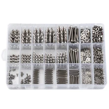 1080 pièces M2/M3/M4 acier inoxydable boulon à six pans creux et écrous ensemble matériel de fixation vis à tête cylindrique à six pans creux rondelle plate avec
