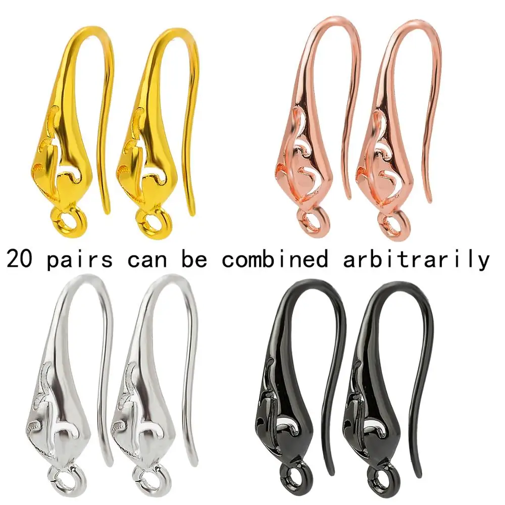 

20 pairs of four-color optional high-quality earrings in Europe and America, simple hollow for hand-made DIY fashion jewelry