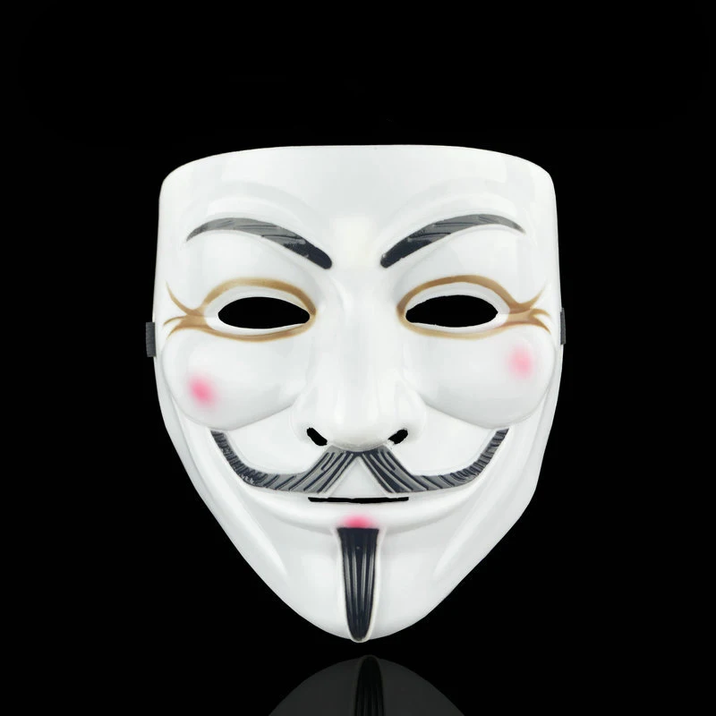 1 шт. Вечерние Маски V для Vendetta Маска Anonymous Guy Fawkes Необычные Косплей Аксессуары Хэллоуин Вечерние Маски - Цвет: White eyeliner