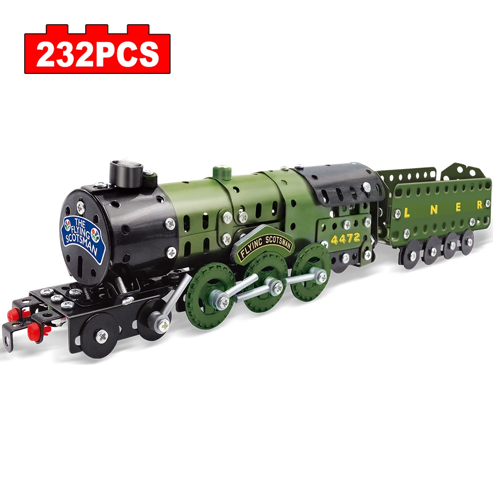 

232pcs City Metal Building Blocks Assembled Scottish Friend Train DIY Bricks For Children Gift Birthday