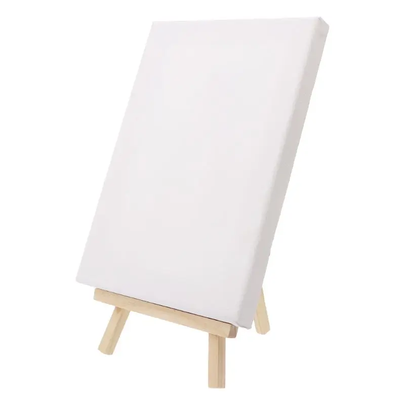 

Mini Canvas And Natural Wood Easel Set For Art Painting Drawing Craft Wedding Supply