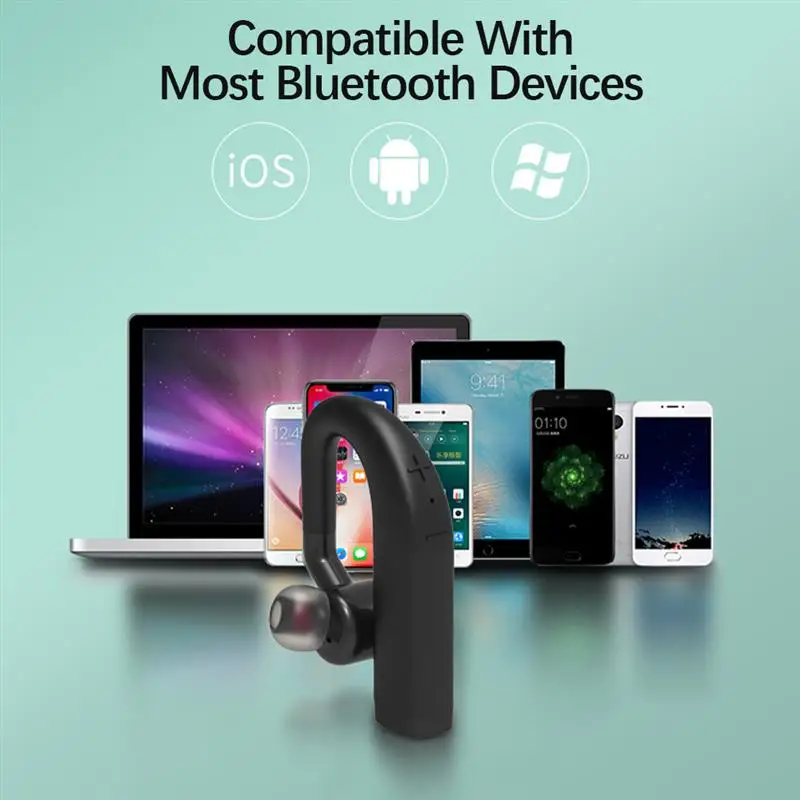 

Bluetooth 5.0 Earpiece Soft Sport Headset Wireless Business Earphones for Driving Meeting Listening Running with Charging Case