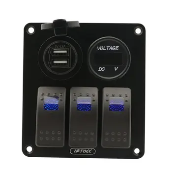 

1 Set Modified 3-Position Switch Panel 12 / 24V Ship Yacht Multi-Function Aluminum Panel Control Panel