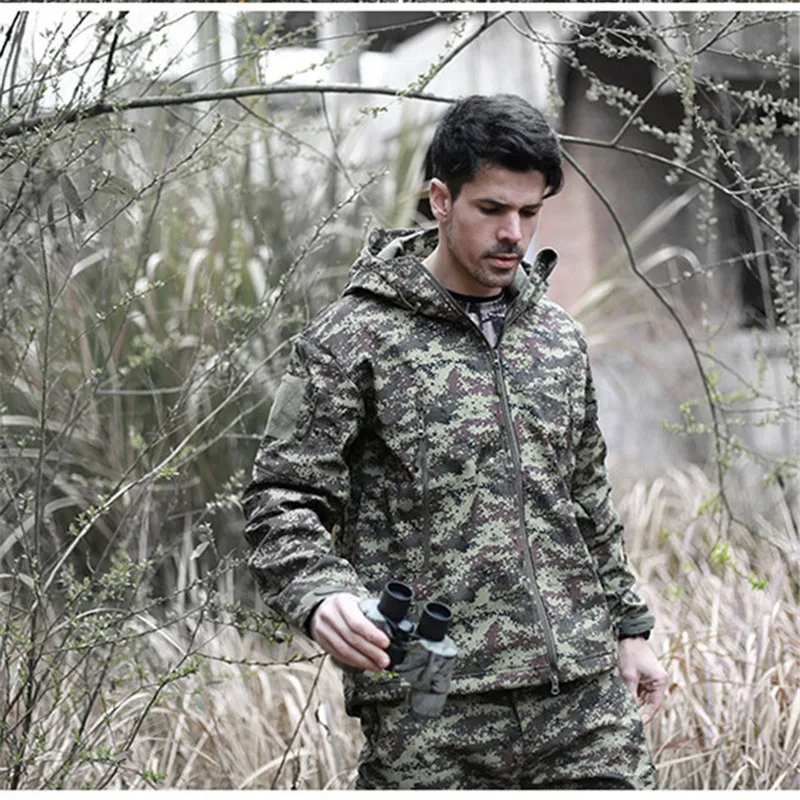 Новые мужские камуфляжные униформы, военные тактические спортивные костюмы, водонепроницаемые флисовые теплые костюмы, армейская Рабочая одежда