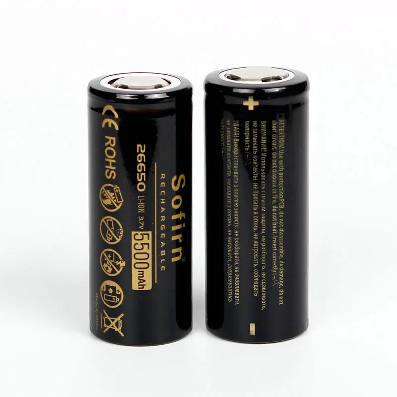 Sofirn 3 7 V 26650 5500mAh батарея 5C литиевая высокой емкости для светодиодных