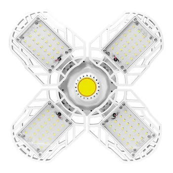 

E27 80W Deformable Lamp Motion Sensor Barn Warehouse Industrial Easy Install LED Garage Light Workshop Ceiling Four Leaf
