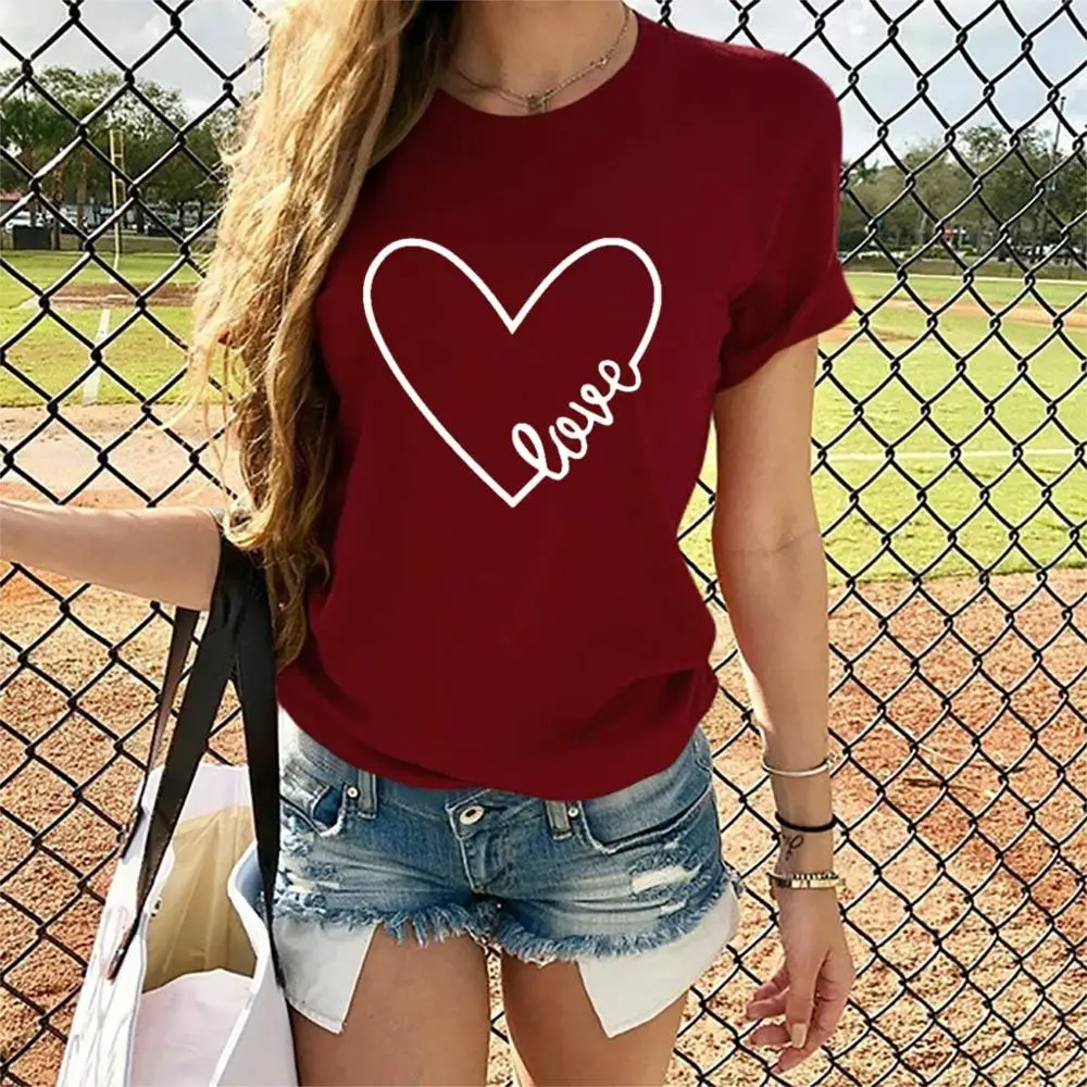 Футболка с принтом в виде леопардовых сердец ко Дню Св принт для женщин на День