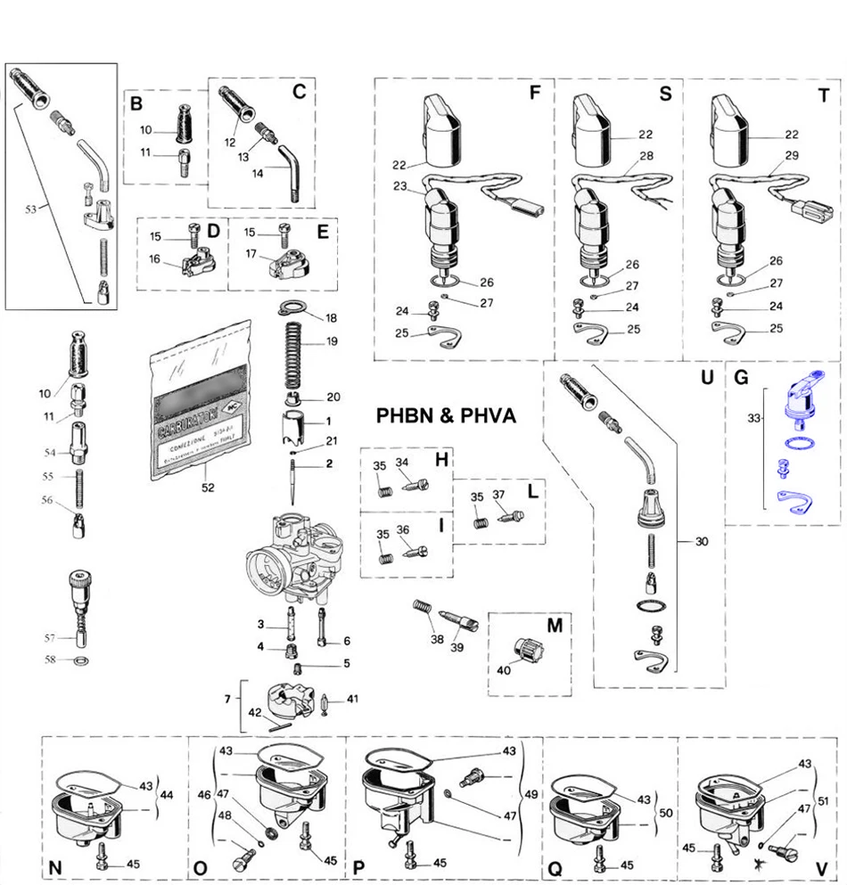 Motorcycle Carburetor Manual Choke Kit suit the Dellorto PHVA 17.5mm carburetor Fit Aprilia / Piaggio 50cc 2T models - - Racext 31