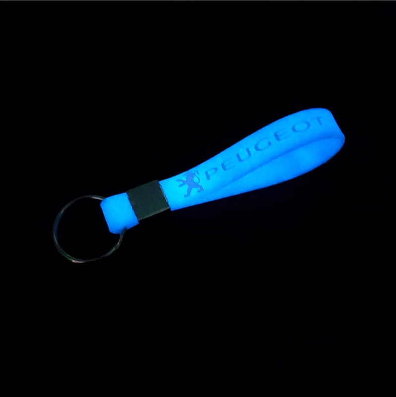car sticker Luminous Key Holder Gift Key chains KeyRings for Peugeot 206 207 307 3008 2008 408 208 Car-Styling Badge Accessories - Название цвета: luminous blue