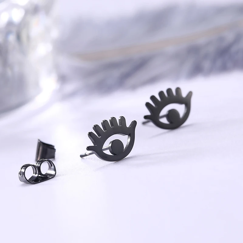 LIKGREAT Fashion Stainless Steel Stud Earrings Set Women Face Mask Cat Paw Musical Evil Eye Bike Bell Letter Ear Jewelry Gift | Украшения и