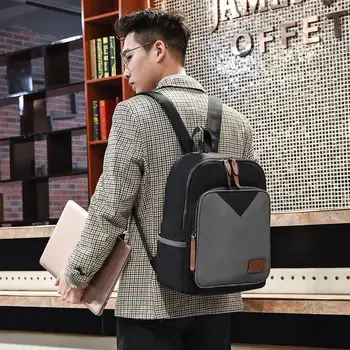 

Durable Backpack Classic Delicate Texture Laptop Backpack Men Oxford Waterproof Business Casual Travel School Shoulder Bag