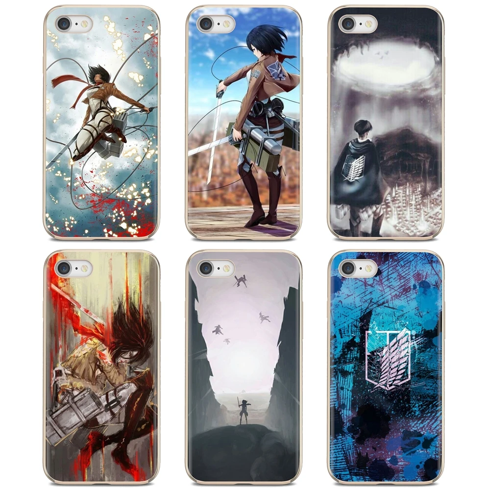 Мягкий чехол для iPod Touch iPhone 11 Pro 4 4S 5 5S SE 5C 6 6S 7 8 X XR XS Plus Max Japanese Anime Attack on Titan|Бамперы| |