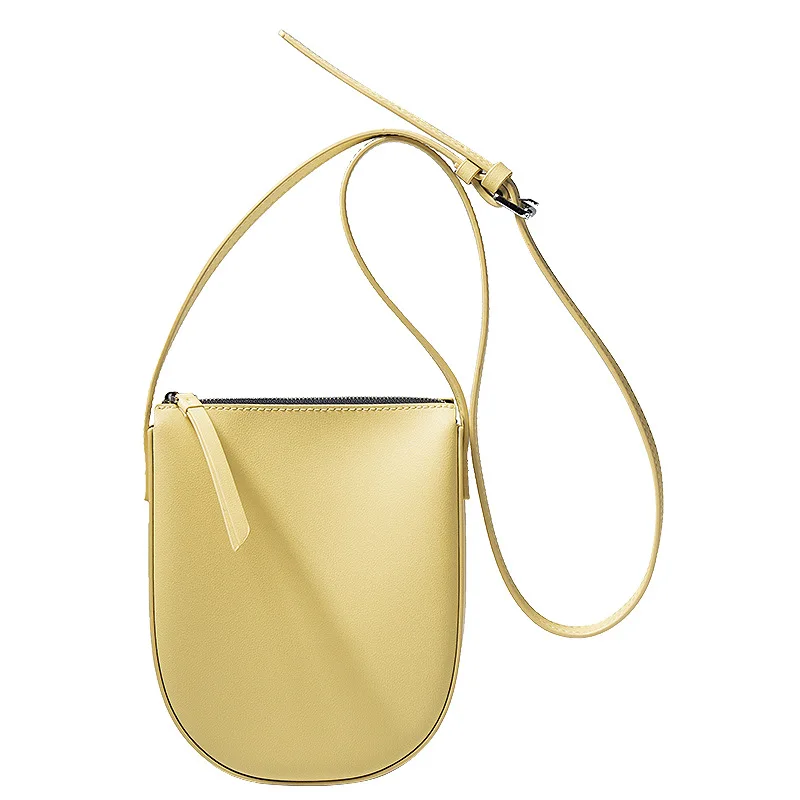 

New Fashion Soft Leather Concise Bucket Bag Solid Color Shoulder Bag Crossbody Bag Cute Phone Bag Daily Office for women/girls