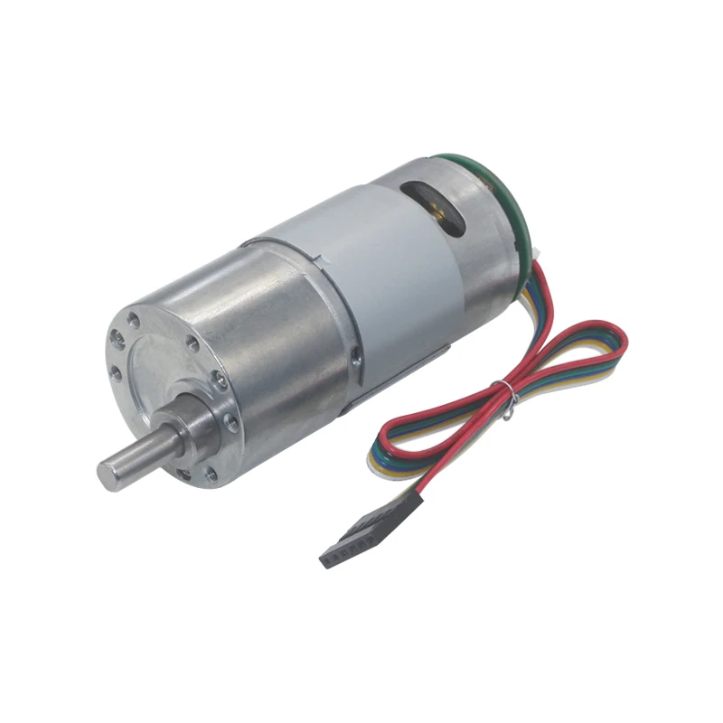 37mm Diameter Helical Pinion Gearbox Silent Metal Geared Motor High Torque DC12V 24V Micro Gear Motor With Encoder