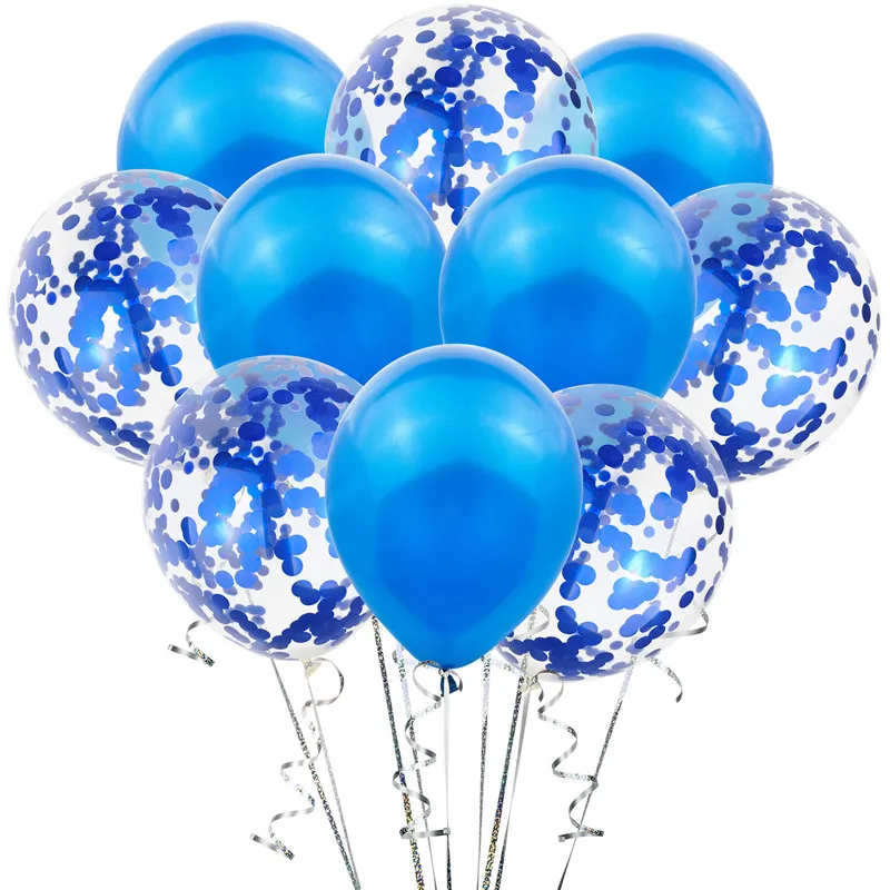 10 шт./лот 12 дюймов латексные шары и цветные Конфетти День Рождения украшения микс Роза свадебный декоративный латексный шар - Цвет: Blue