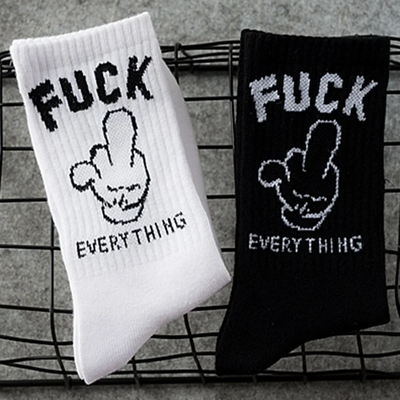 Модные повседневные черно-белые хлопковые носки, креативные повседневные носки унисекс для женщин и мужчин