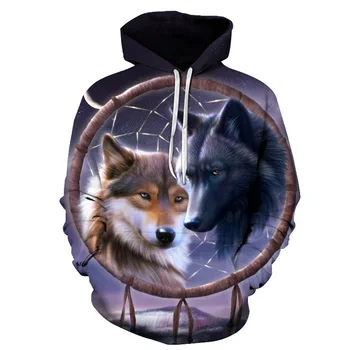 

Wolf Printed 3D Sweatshirt Hoodies Men Women Animal Design Pullover Male Spring Autumn Long Sleeve Tracksuit Drop Ship