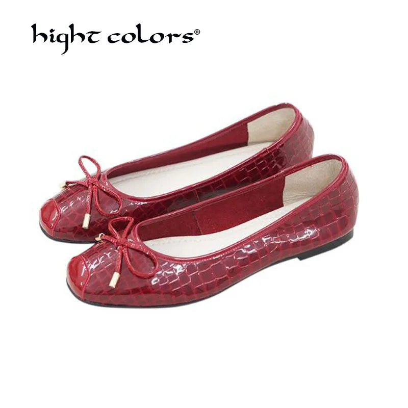 

Fashion bow ballet shoes female 2019 new flat casual shoes Round Red Black matching shallow mouth spring Autumn women's shoes