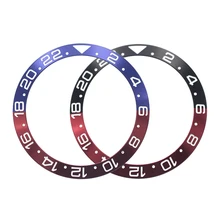 38 мм GMT синий/красный алюминиевый ободок вставки для суб дайверов мужские часы заменить аксессуары