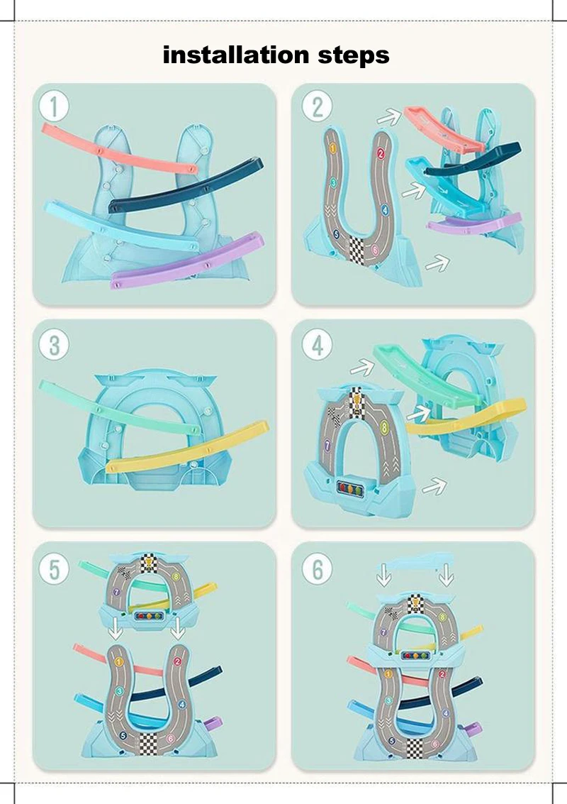 7-Слои пандус волшебный гоночный трек и 12 мини инерционных машин раздвижные игрушечный Vehicel& поезд для маленьких мотор развивающий образовательный Детские игрушки