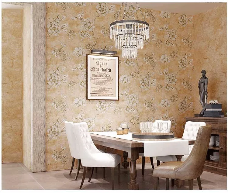 American Style Wallpaper Vintage Flower 3d Rustic Wall Paper For Walls
