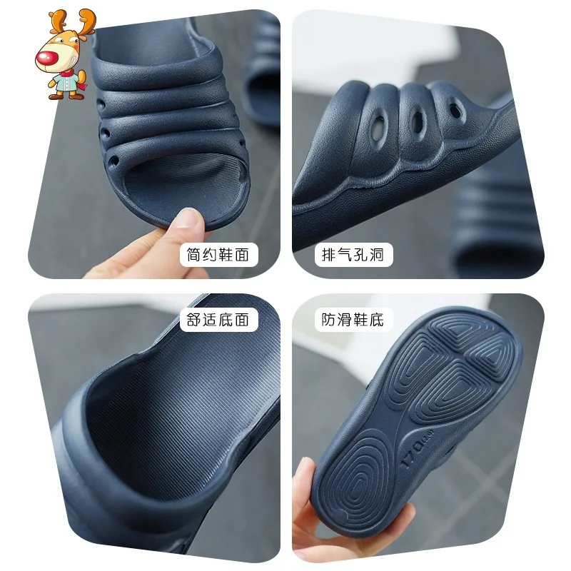 

CHILDREN'S Slippers Summer 5-12-Year-Old BOY'S Big Boy Indoor Boy Anti-slip Soft-Sole Household Girls Bathroom Sandals