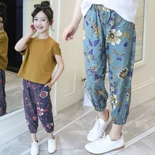 Детская одежда; Новинка г.; весенне-летние универсальные модные противомоскитные штаны с декоративным узором для больших детей