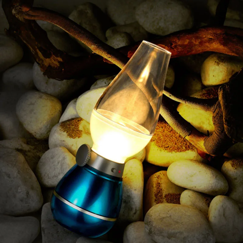 

LED Night Light Retro Style kerosene Lamp Blowing Control Lamp desk lamp Dimmable USB Rechargeable Night Light Home Decoration