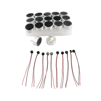 

28 Pcs MIC Capsule Electret Condenser Microphones for PC Phone MP3 MP4, 18 Pcs 9.5X4.5 Mm & 10 Pcs 4X2 Mm