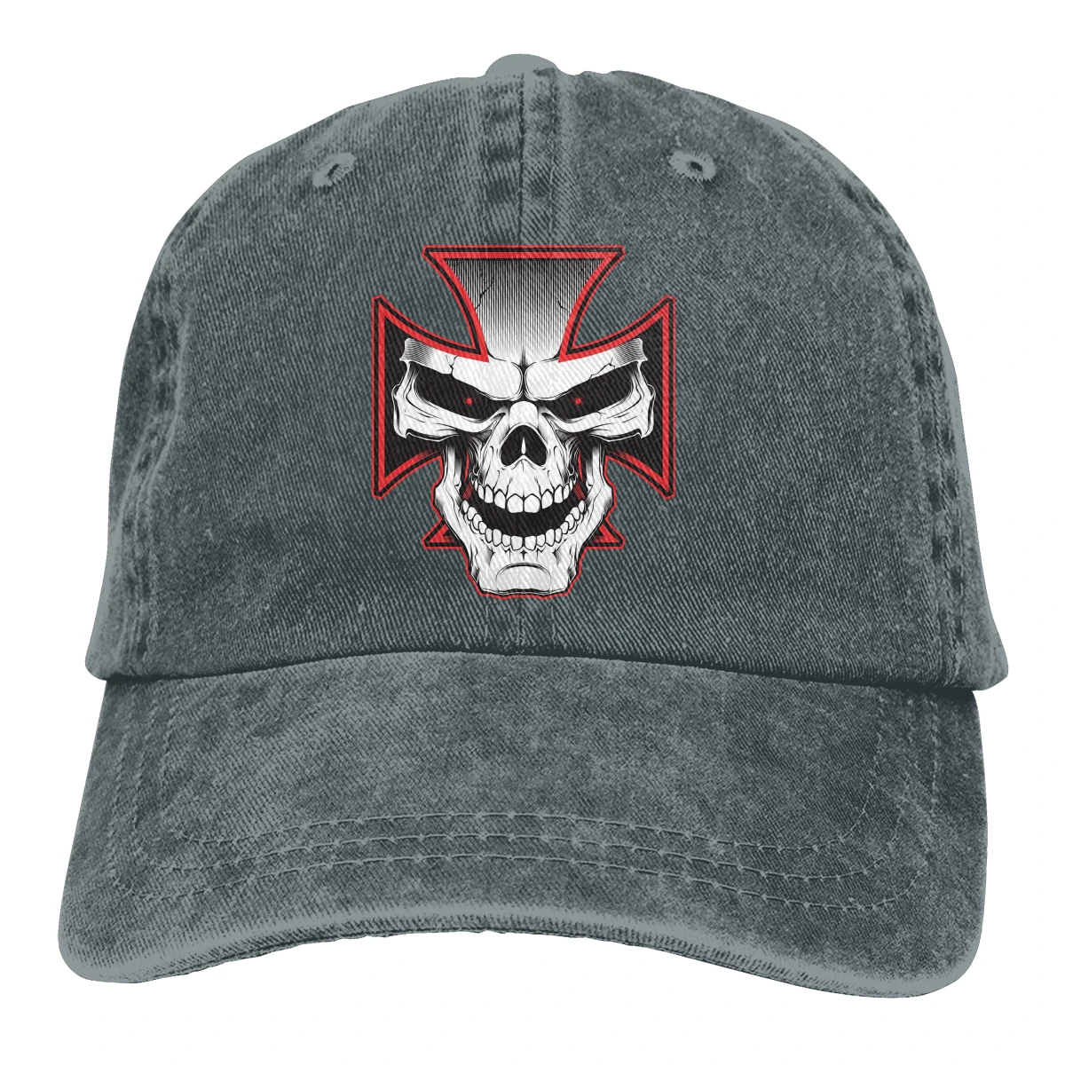 Cross Skul Casquette черные унисекс Мужские Женские джинсовые бейсболка с ремешком кепки регулируемые Гольф папа шляпа