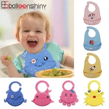 Balleenshiny детские нагрудники силиконовые водонепроницаемые детские Мультяшные принты животные регулируемые инструменты для кормления новорожденных детские вещи для мальчиков и девочек