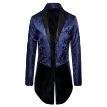 Мужской смокинг костюм Готический стимпанк Блейзер пиджак модный длинный рукав тонкий пиджак костюм для выступлений мужские свадебные костюмы