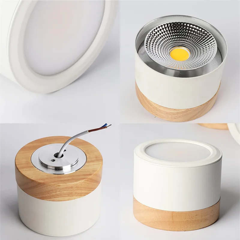 LED Downlight dimmable 5W 7W 9W12W15W Nordic wood modern Led surface mounted ceiling light spotlight, interior decoration light downlights