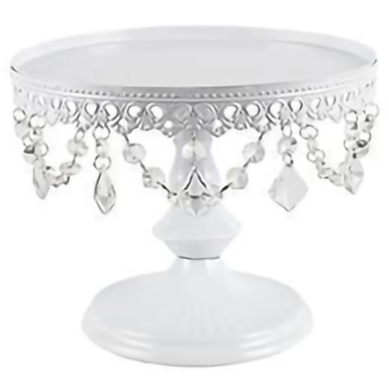 White Crystal Cake Display Stand Round Wedding Cupcake Holder Dessert Plate Storage Rack |