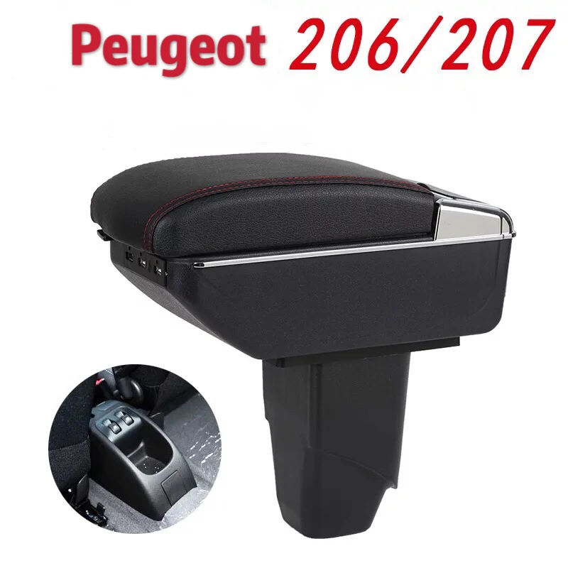

For Peugeot 206 207 armrest box central Store content box products interior Armrest Storage car-styling accessories part