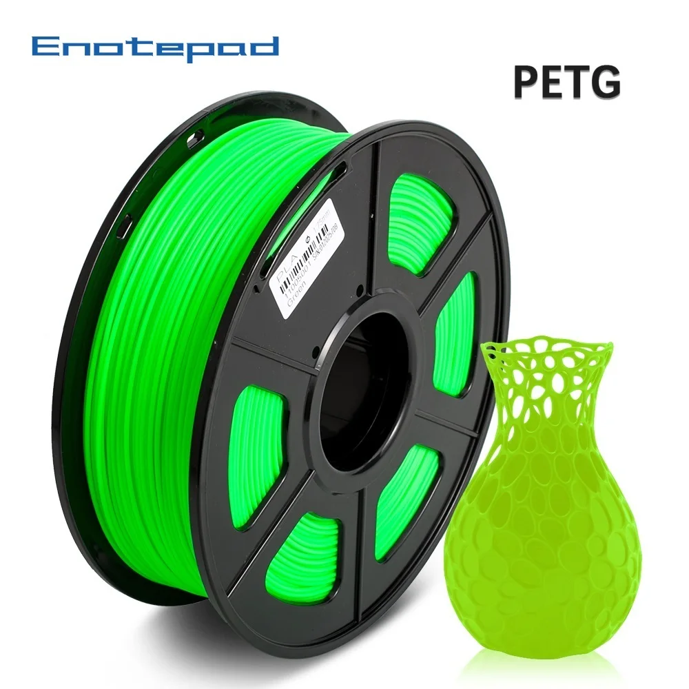 

Enotepad PETG 3D Printer Filament 1.75mm 1KG/2.2LB Spool PET Printer Material 100% no bubble Tolerance +-0.02MM