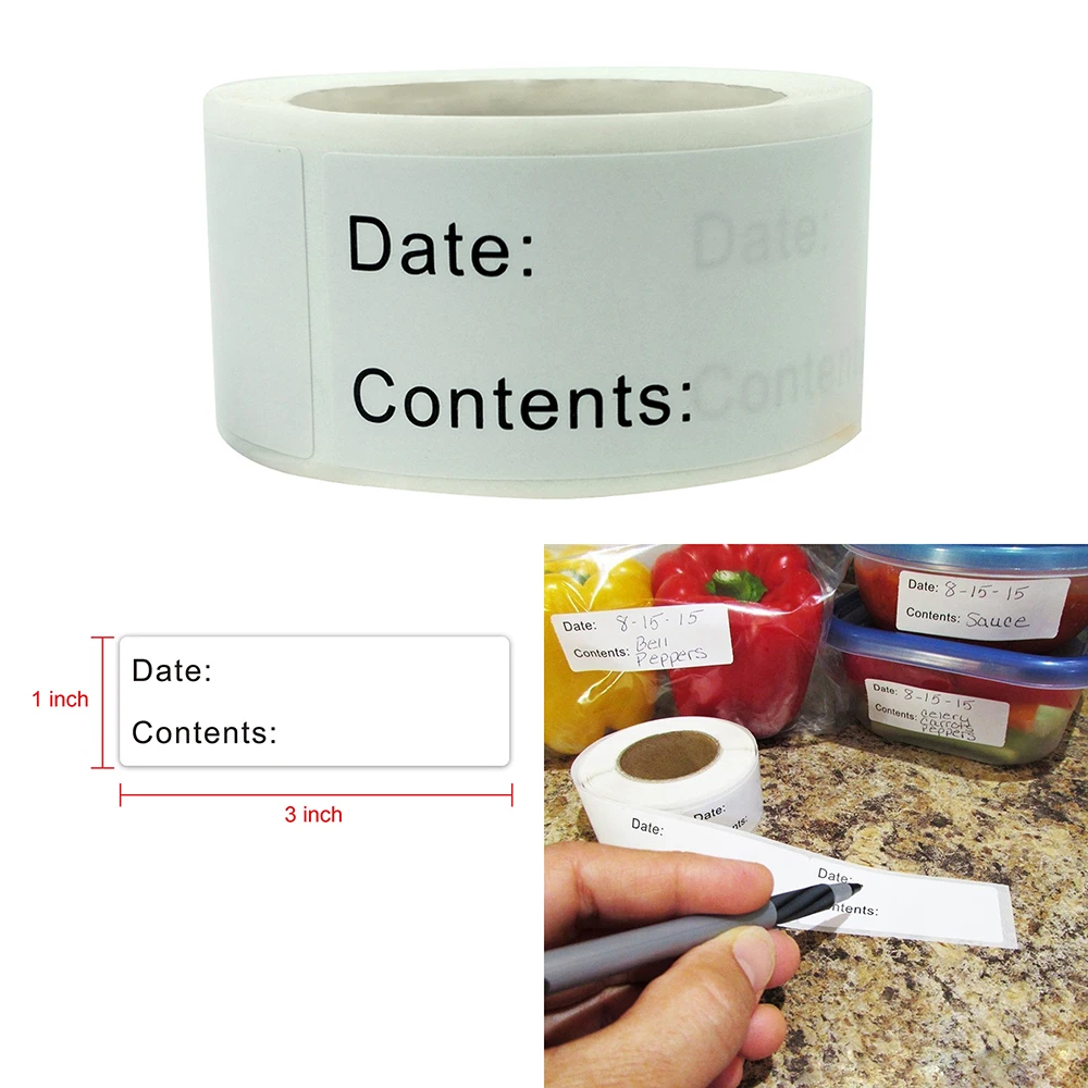

120pcs Marking Date Sticker 2.5*7.5cm Label Custom Home Kitchen Food Note Planner Stickers