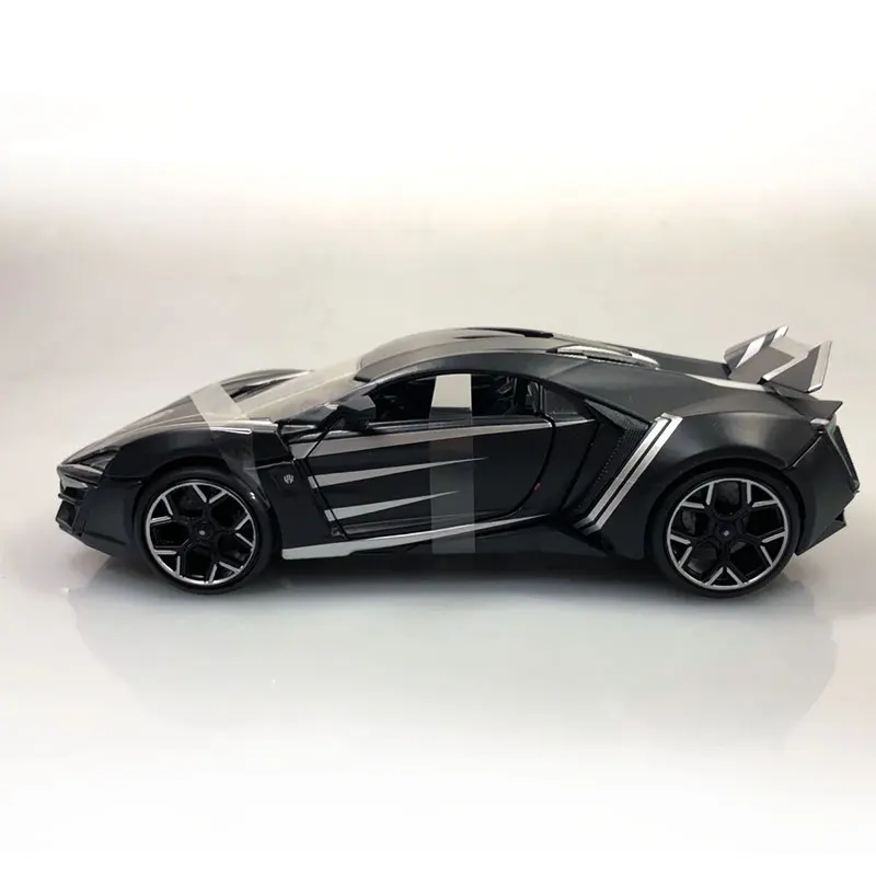 JADA 1/24 масштаб Голливуд аттракционы модель автомобиля LYKAN HYPERSPORT Черная пантера литая под давлением металлическая модель автомобиля игрушка для коллекции, подарок, дети