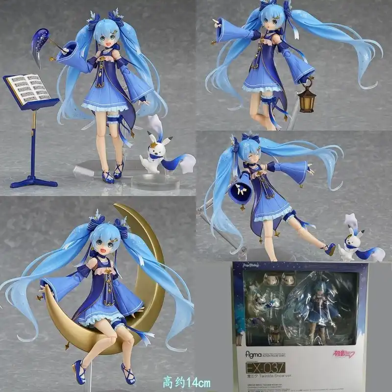 14cm Yuki Miku Figma Ex 37 Snow Miku 17 Vocaloid Twinkle Pvc Action Figure Anime Toys Model Figure Collection Gift Aliexpress