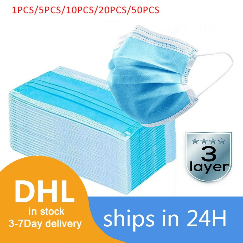 

1/10/100PCS Disposable Face Mask 3 Layer Non-woven Mouth Masks Anti Dust Disposable Protective Mask Mouth Face Mask Dropshipping
